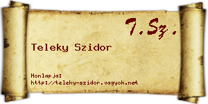 Teleky Szidor névjegykártya